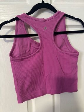 lululemon athletica Ribbed Racerback Crop Tank — Magenta